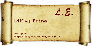 Lővy Edina névjegykártya